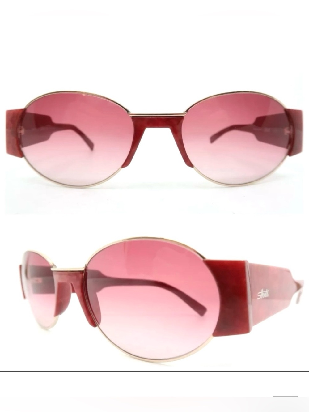 Vintage 1990s Silhouette Sunglasses, Mottled Pink, Mod 8019, Made in Austria